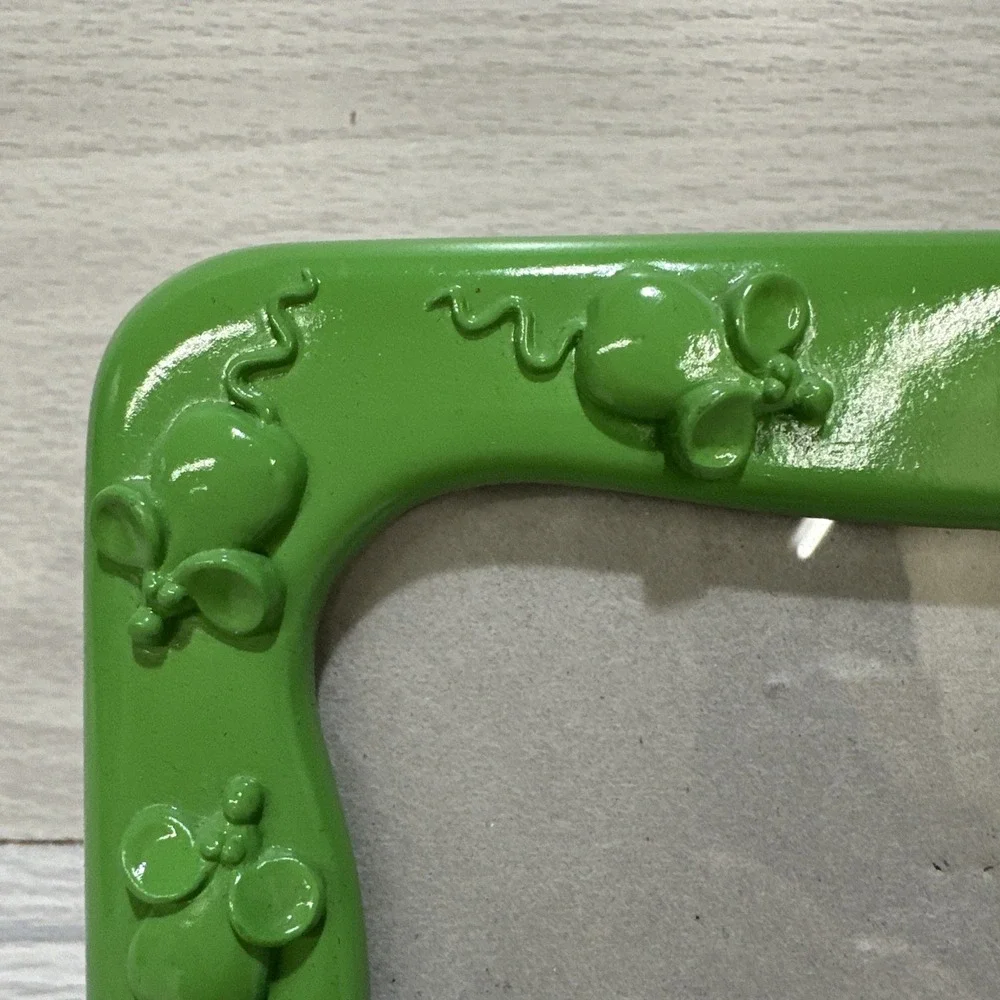 RUSS‎ Ceramic Mouse & Cat Green Photo Frame 7.25x6